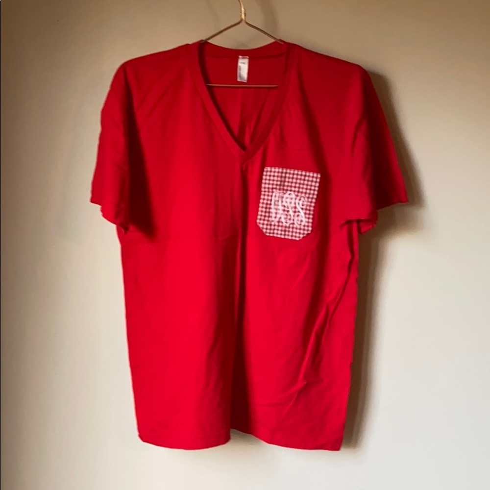 Red WPS monogram tee - Arkansas Razorbacks